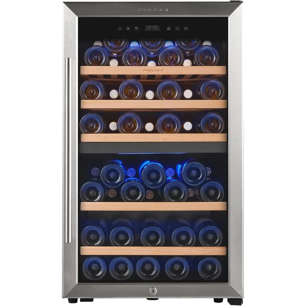 

Wine Cooler Fridge 52 Bottles (Bordeaux 750ml),Freestanding Dual Zone Wine Refrigerator,Wine Cellar with Upgrade Compresso