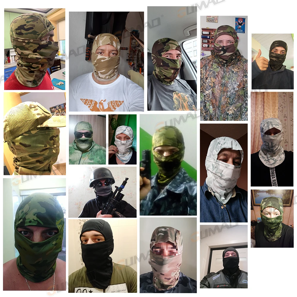 Multicam Camouflage Balaclava Full Face Scarf Mask Hiking Cycling Hunting Army Bike Military Head Cover Tactical Airsoft Cap Men 2