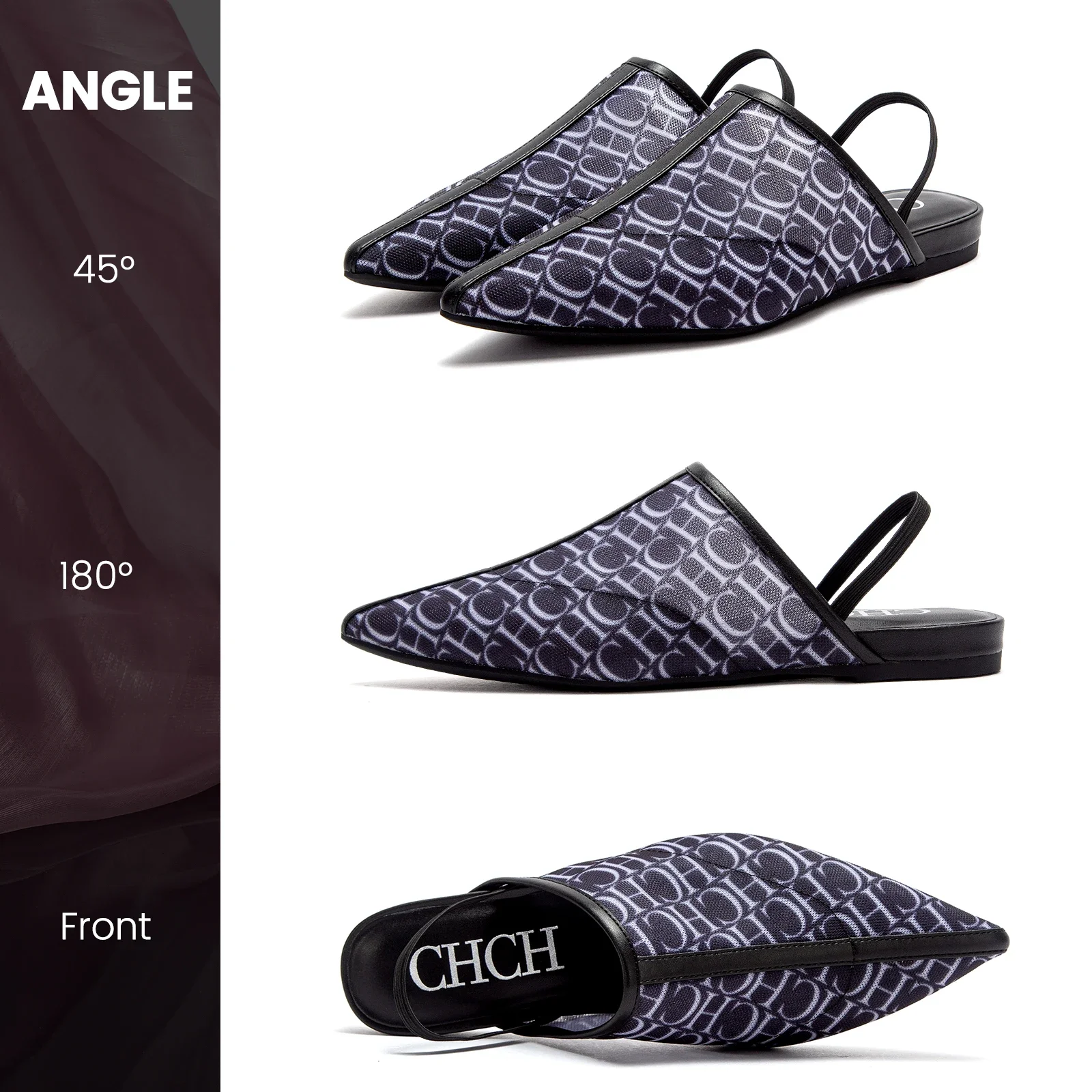 شباشب بمقدمة مدببة، أحذية كاجوال فاخرة ذات علامة ت...