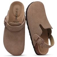 Shevalues Women Cow Suede Clogs With Adjustable Buckle Cork Leather Mules Comfortable Slip on Women Slippers Outdoor Cork Clogs - Image 4