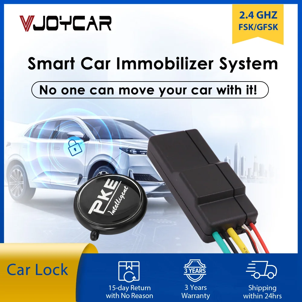 New Car Immobilizer 2.4G Wireless Anti-Hijacking Engine Lock Car Alarm System Intelligent Circuit Cut Off Device Smart RFID Key