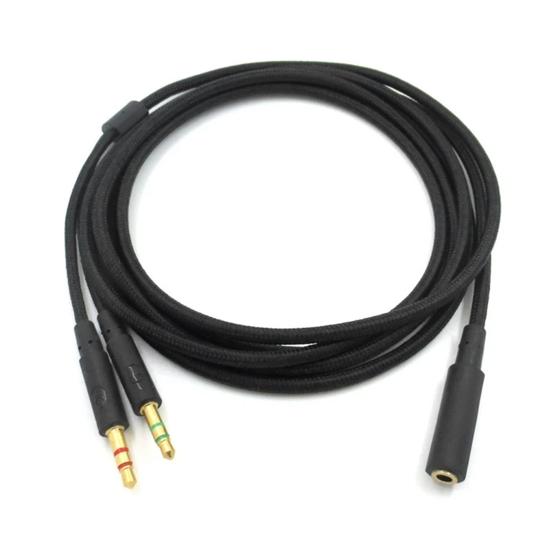 

3.5mm 2 in 1 Conversion Cable Computer Headphone Adapter For Kingston HyperX Cloud For Computer Universal Gaming Headset Audio