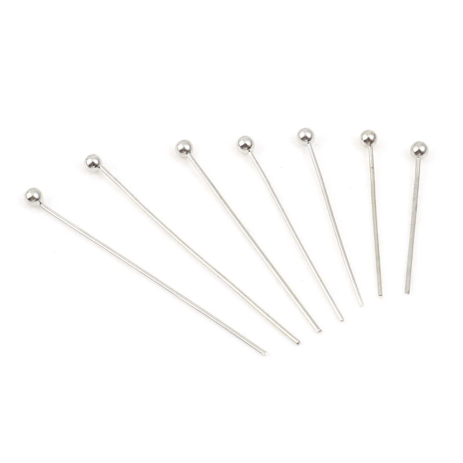 

0.5mm Handmade Copper Ball Head Pins Silver Color Metal Pins DIY Making Necklace Bracelet Jewelry Findings 1.6cm-3cm Long,500PCs