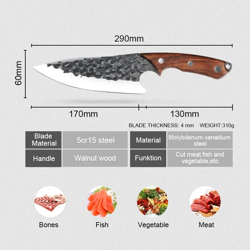 Chef Knife High Carbon Stainless Steel Hunting Knife Chopping Knife Fish Knife 7 Inch Butcher Knife Cooking Tool Boning Knife empty knife blocks