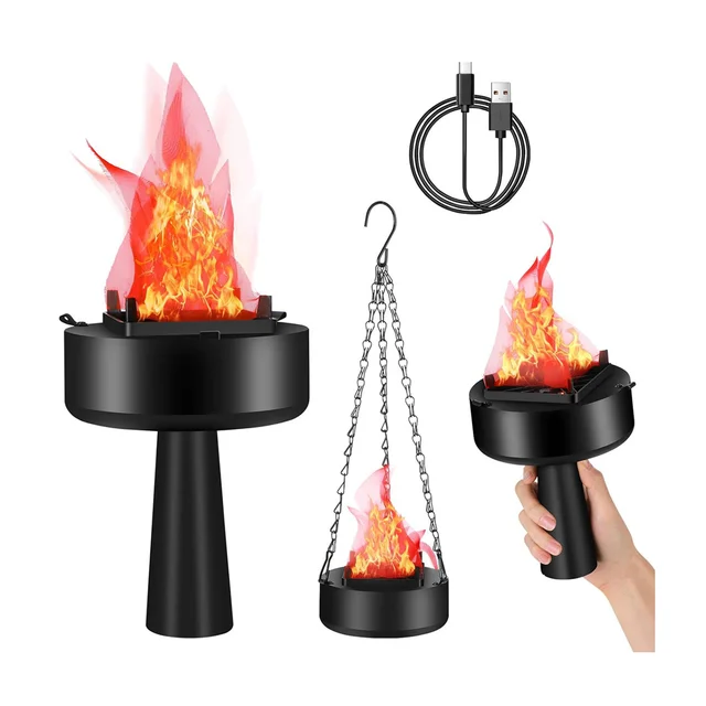 Lampada A Fiamma LED 3D Lancoon - Effetto Fuoco Realistico Per Decorazioni Natalizie E Halloween - Foto 8