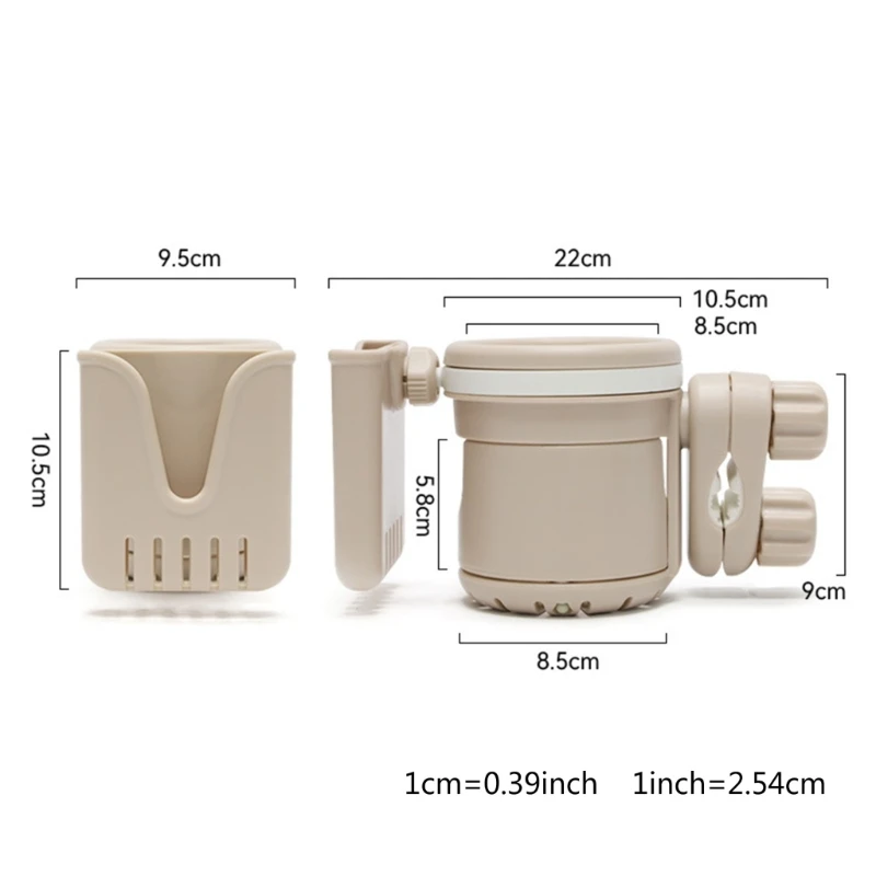 Removable Cup & Phone Holder Secure & Adjustable Large Cup Holder with Phone Storage Simple Installation for Stroller