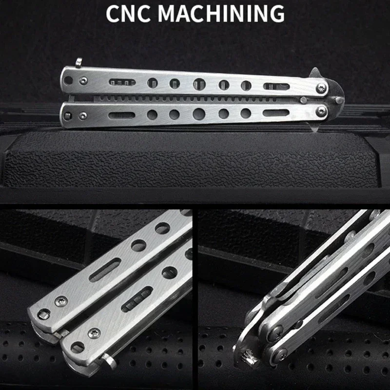 Foldable Comb Stainless Steel Practice Training Butterfly Knife