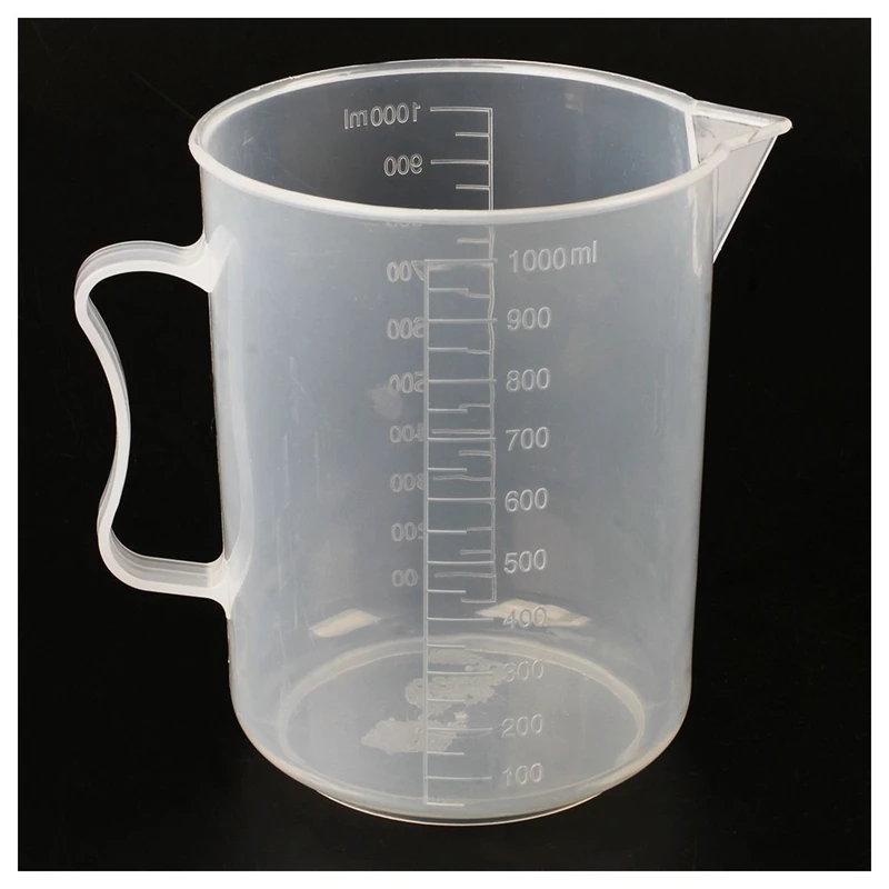 3X 1000Ml Transparent Graduated Beaker With Handle