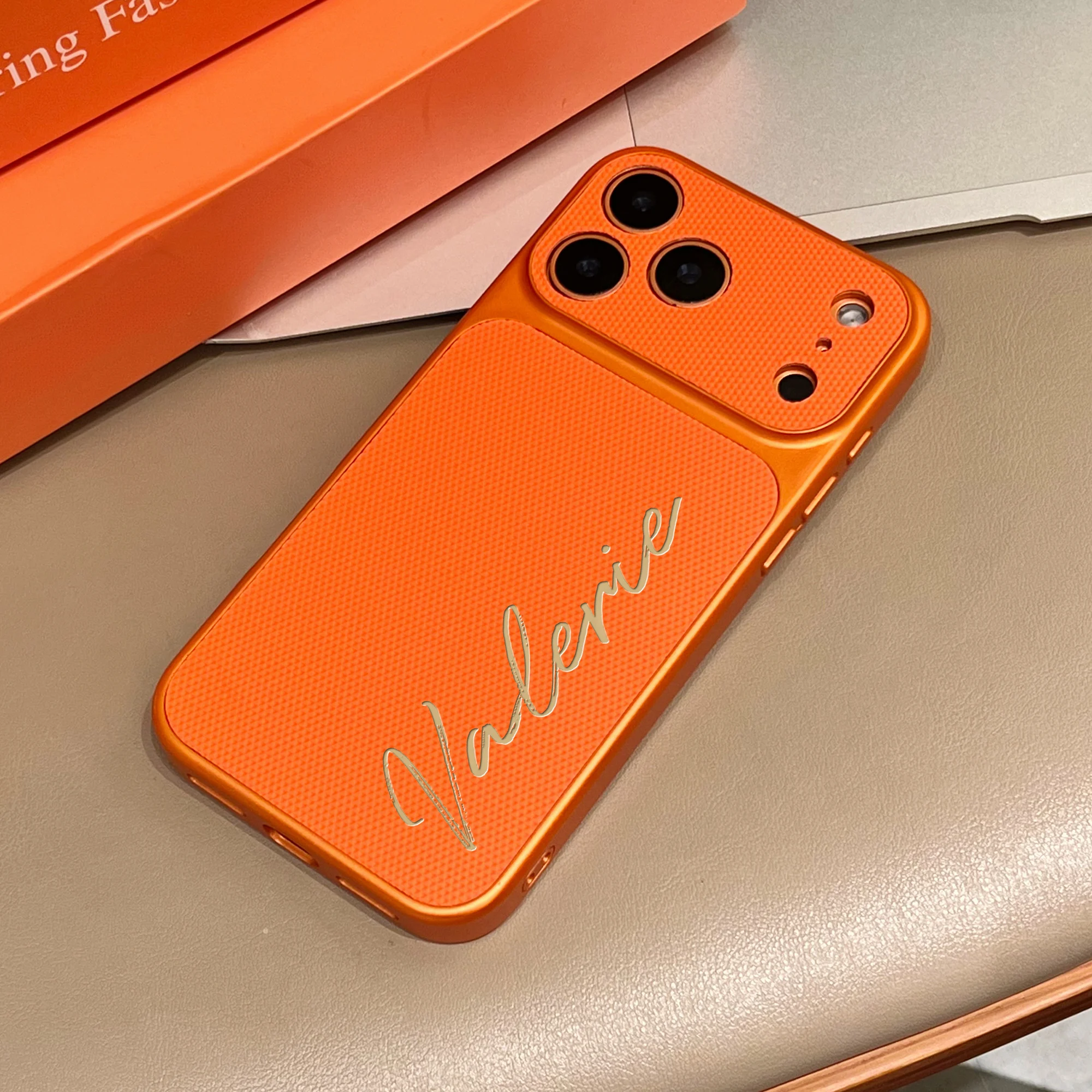 Personalized Signature Customized Name Letters Luxury Football Texture Faux Leather thumbnail 4