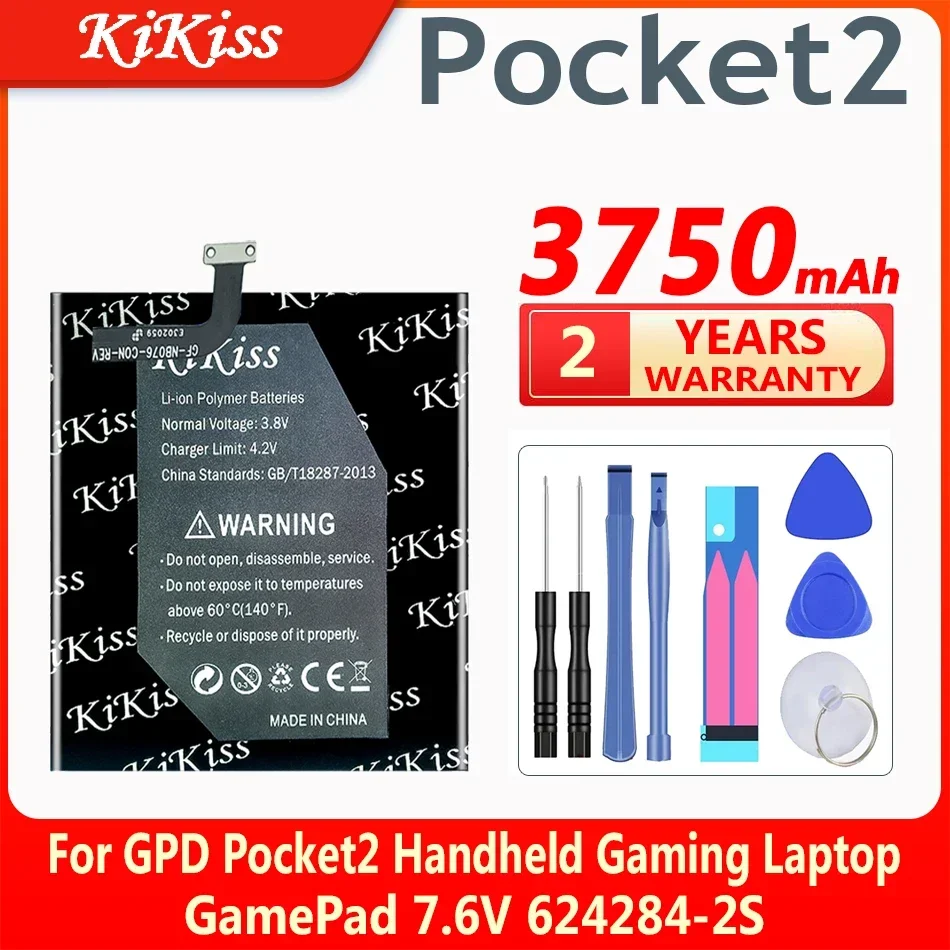 

KiKiss 3750mAh Replacement Battery For GPD MicroPC Pocket 2 Pocket2 Handheld Gaming Laptop GamePad 7.6V 624284-2S