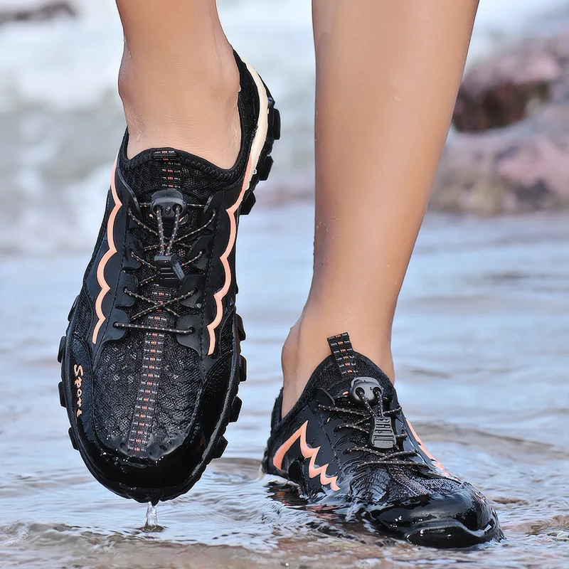 Mountain Trekking Shoes for Men, Breathable Mesh, Hiking Shoes, Outdoor Male Sports Sneakers, Quick-Dry Water Shoes, Summer