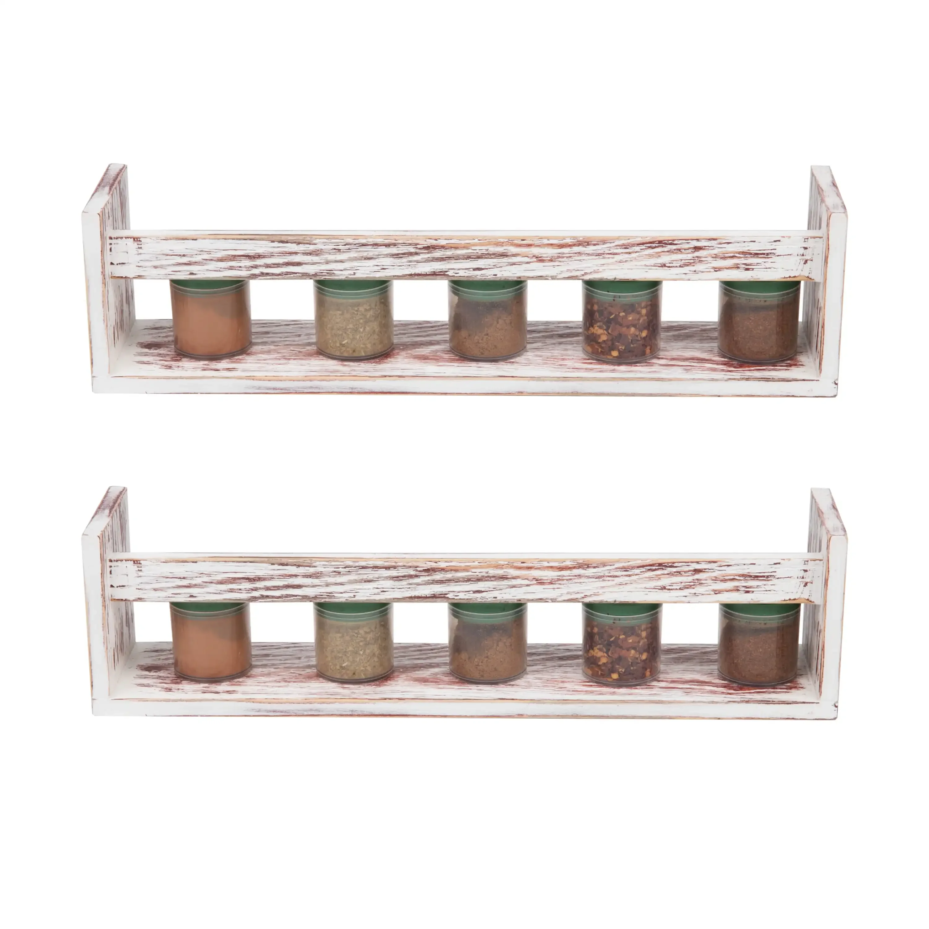 

Mind Reader Floating Spice Shelves, Rustic Farmhouse Pantry Organizer, Easy Install, Storage Display for Condiments, Snacks, Ap