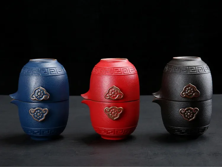 Customize Chinese Kung Fu Teaset Ceramic Portable Teapot Set Travel Gaiwan Tea Cups of Ceremony Teacup Fine Hand Pot