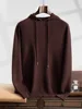 ANGEL Men's Hooded Pullover 100% Cashmere Knitted Sweater  Autumn Winter New Style Long Sleeve Sweater Casual Sports Hoodie Top 2