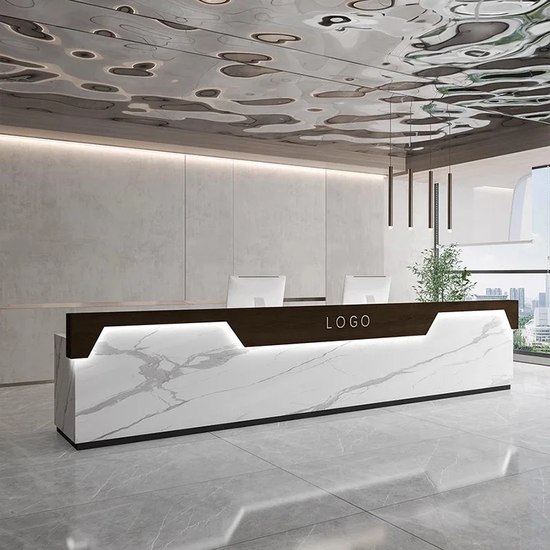 Modern Salon Beauty Reception Desk Shop Stand Bar Counter Reception Desk Conference Information Luxury Recepcja Store Furniture