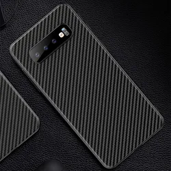 Premium Carbon Fiber Silicone Phone Case - Lightweight & Durable Cover - S8 (Black)