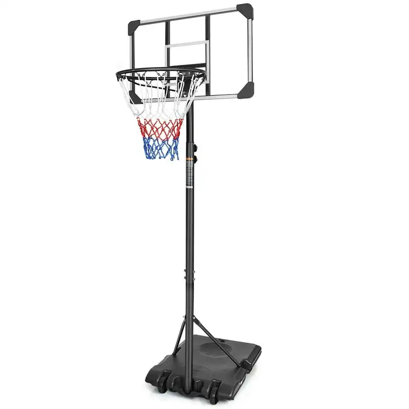 

Hommoo Portable Basketball Hoop for Indoor Outdoor, Basketball Hoop 5.8ft-7ft Height Adjustable 28” Basketball Backboard Baske