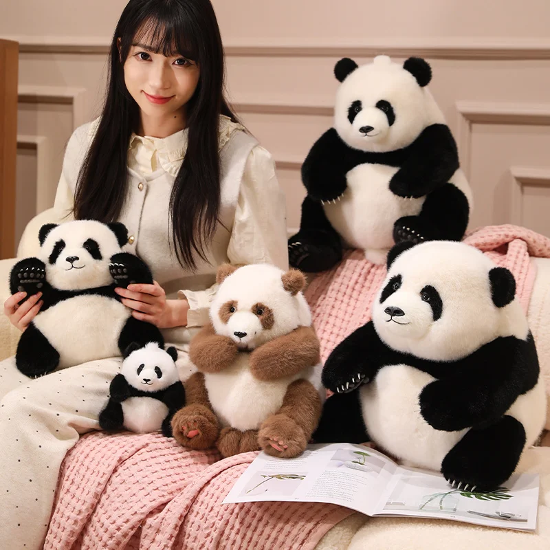 35cm Cute Zoo Panda Plush Toy Kawaii Stuffed Animals QiZai