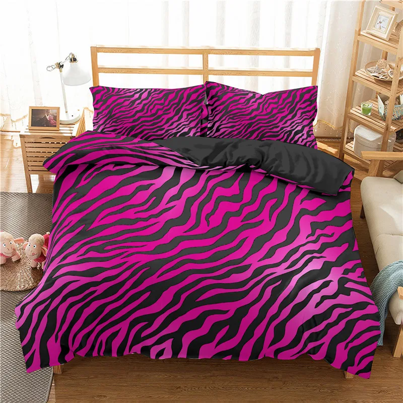 Women Rainbow Cheetah Printed Bedding Set Twin Colorful Leopard Printed Duvet Cover Set Psychedelic King Quilt Cover Decorative