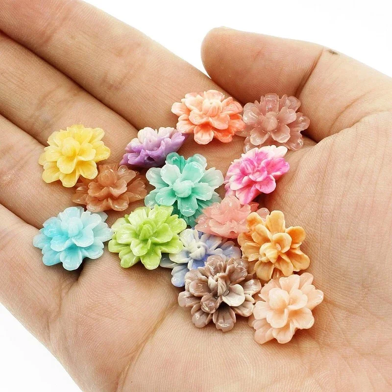 

10pcs Coral Beads for DIY Making Women Bracelet Necklace Earrings Jewelry Charms Accessories 17mm Flower Loose