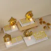 Acrylic Ramadan Candy Tray Dust-proof Hollow Design Eid Ornament Box with Electronic Candle Dessert Box For Fruits Candy Nuts 1