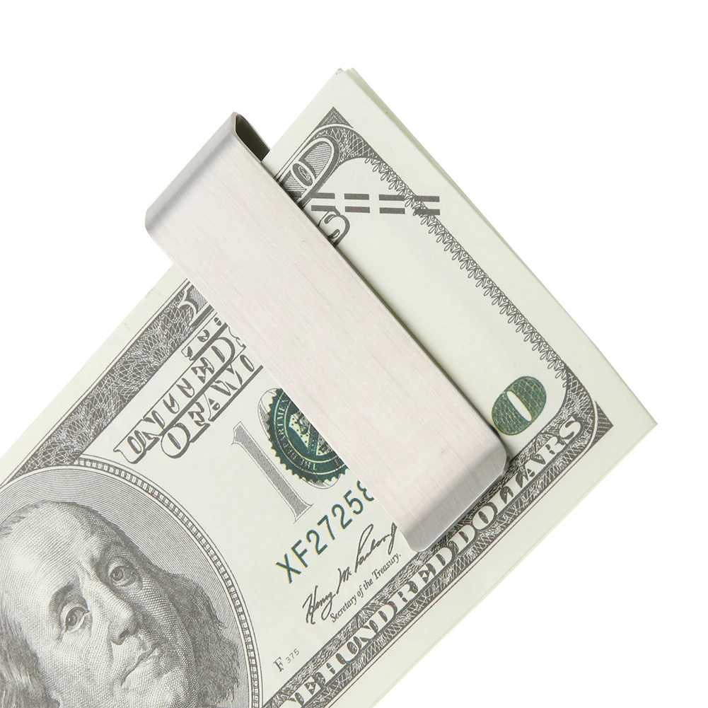 Mini Money Clip Stainless Steel Ready Money Folder Anti-lost Wallet Dollar Cash Clamp Reusable  Simple for Outdoor Travel