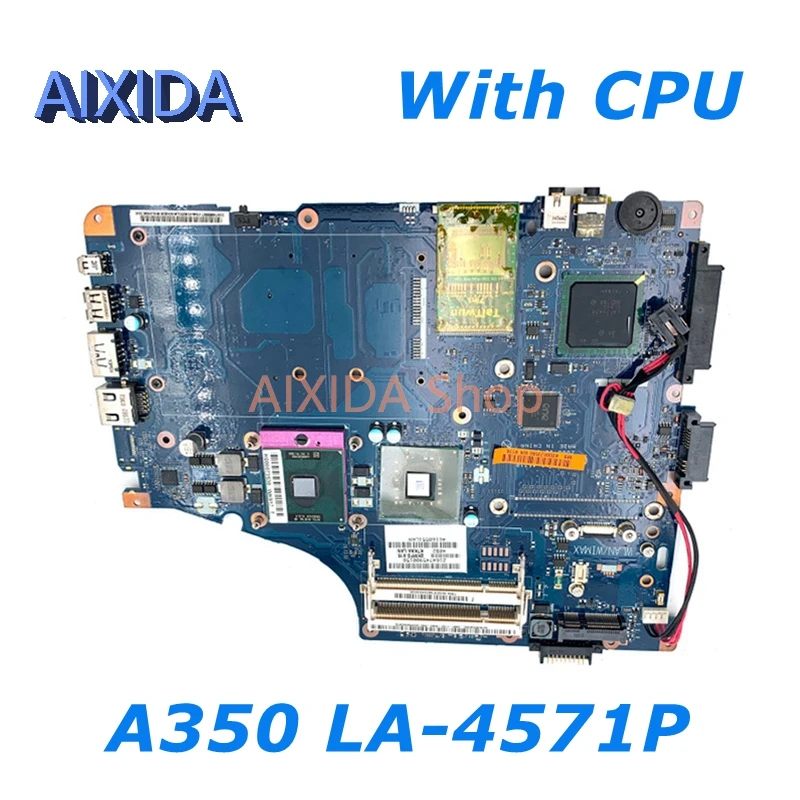 

AIXIDA KTKAA LA-4571P K000073580 для ноутбука toshiba satellite A350, материнская плата DDR2 без ГПУ, Бесплатный процессор, полностью протестирован