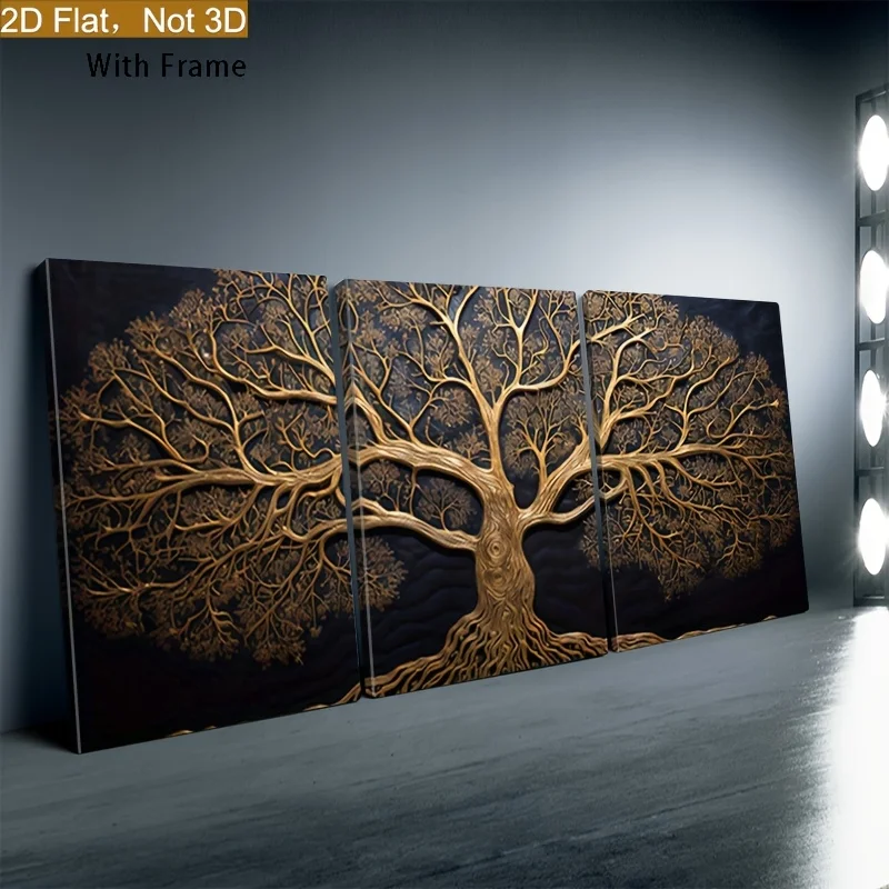 Framed Modern Tree of Life Art Painting Living Room and Bedroom ...