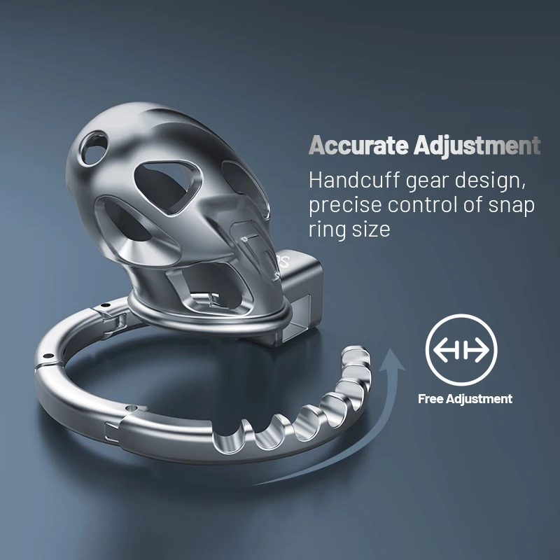 Penis Chastity Cage New Upgrade One-Piece Adjustable Snap Ring Metal Chastity Cage Men's CB Cock Cage SM Aluminum Alloy Urethra Lock Device Toy