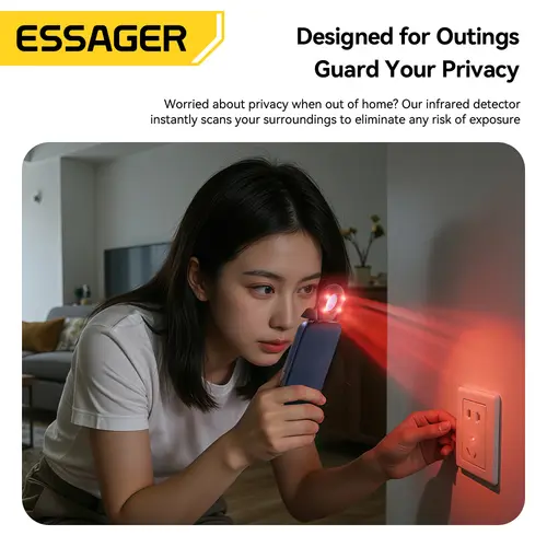 Essager Camera Infrared Detector Safe&Anti-Peeping Protection Detector Hotel Pinhole Lens Detect Security Alarm Anti Spy Candid - Image 3