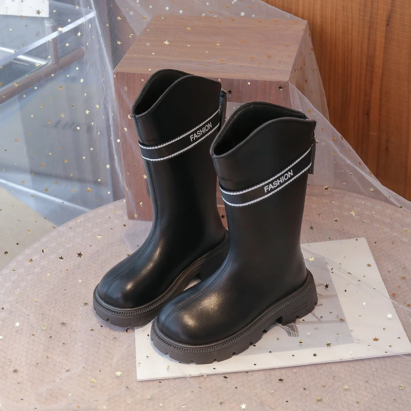 Girls Mid Calf Boots Soft Sole Breathable Autumn School Boots