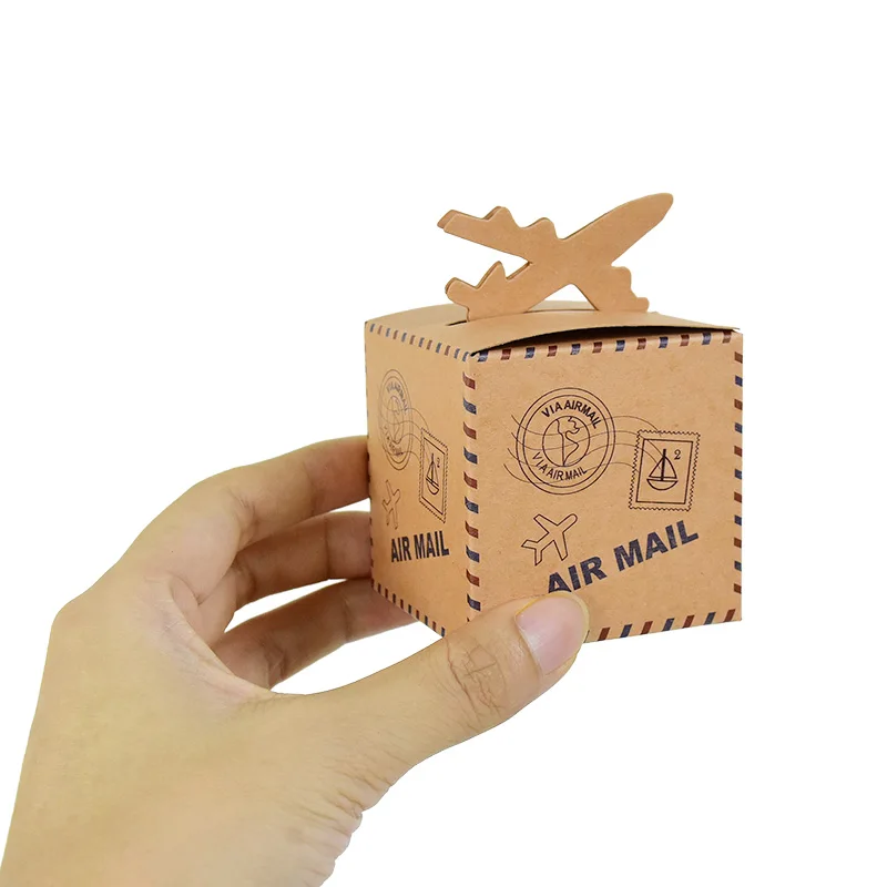 10P Mini Suitcase Candy Boxes with Rope Travel Theme Stamp Decor Kraft Paper Drawable B... - SKU MSCB1140 - UGI Packaging