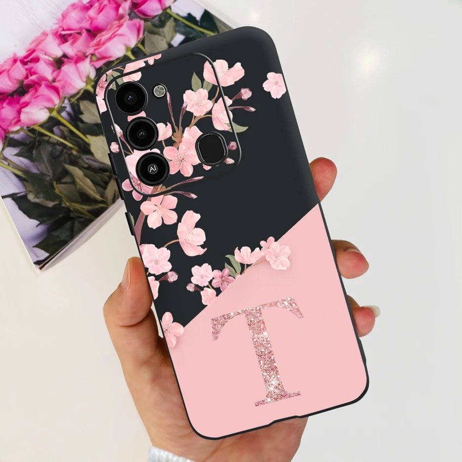 Luxury Letters Soft Silicone Phone Case for Tecno Spark Go and 8C