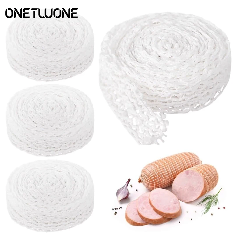 Cotton Meat Net 3/5/8 Meters Elastic Smoked Meat Poultry Ham Netting Butcher Twine Cooking String to Tie Tool
