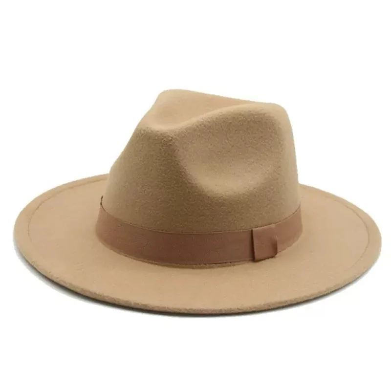 Fedora Hat Women Winter Hats for Women Ribbon Band Men's Hat Wide