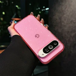 Luxury Bling Shining Glitter Clear Candy Case - Starry Sky Transparent Shockproof Cover for Pixel 10 Pro (Pink)