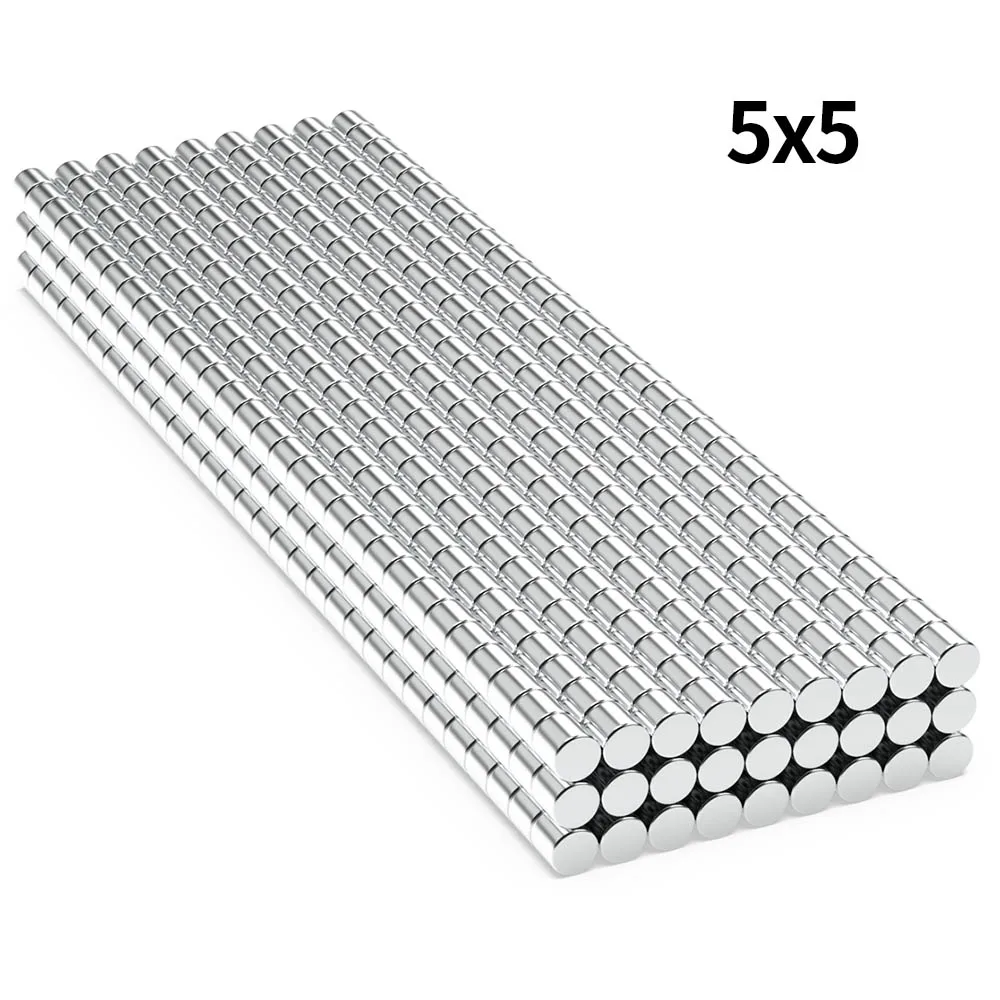 5x5mm N35 Super Starker Neodym-Magnet Runder NdfeB Leistungsstarker Permanentmagnet imanes Kühlschrankmagnete 5*5 – Detail 1