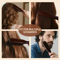 Brosse à cheveux en poils de sanglier (unisexe) - Brosse à poils de coiffeur professionnelle sans parfum, adaptée aux cheveux épais/fins 5