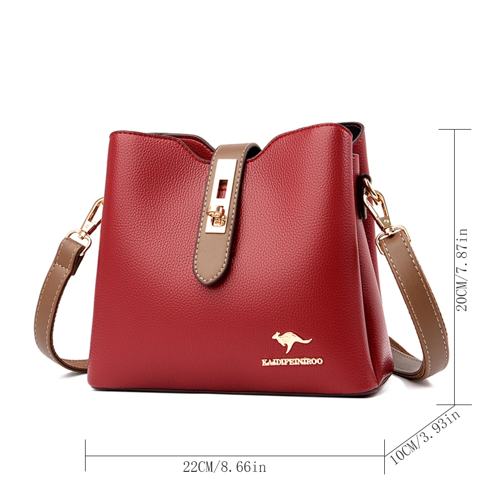 3-layer Large Capacity Purses and Handbags Crossbody for Women Designers High Quality Leather Fashion New Messenger Shoulder Bag 4