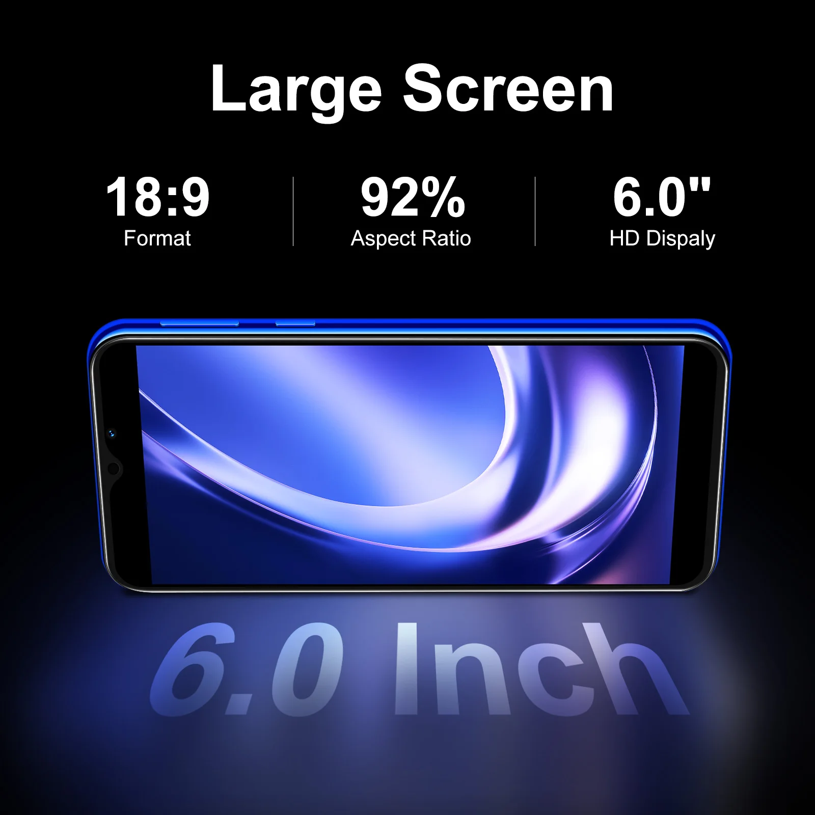XGODY X60 Android Smartphone,6.0 inch,16GB ROM 2GB RAM,5+5MP,Cellphones,Dual SIM Quad Core,4G LTE Network,Mobile Phones,Face ID 2
