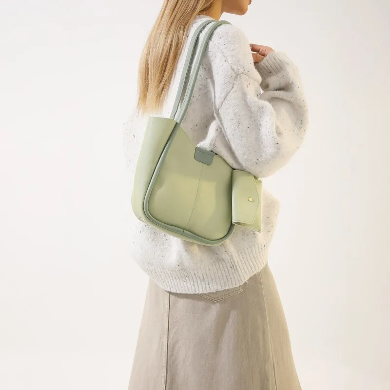 

Large-capacity Tote Shoulder Bag Winter New Fashion Temperament Soft Leather Shoulder Bag Simple Texture Handbag Shoulder Bag