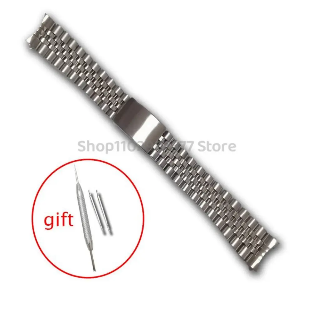 

Jubilee 18mm 19mm 20mm 316L Stainlee Steel Vintage Curved End Silver Watch Strap Band Fit for RLX 16013 16200 1500 5500 Watch