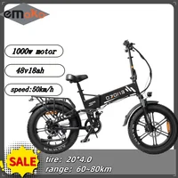 New EC20 Electric bike 1000W motor 48v18ah battery Hydraulic Brake E-Bike 20 inch tire snow beach Off-road Electric bicycle