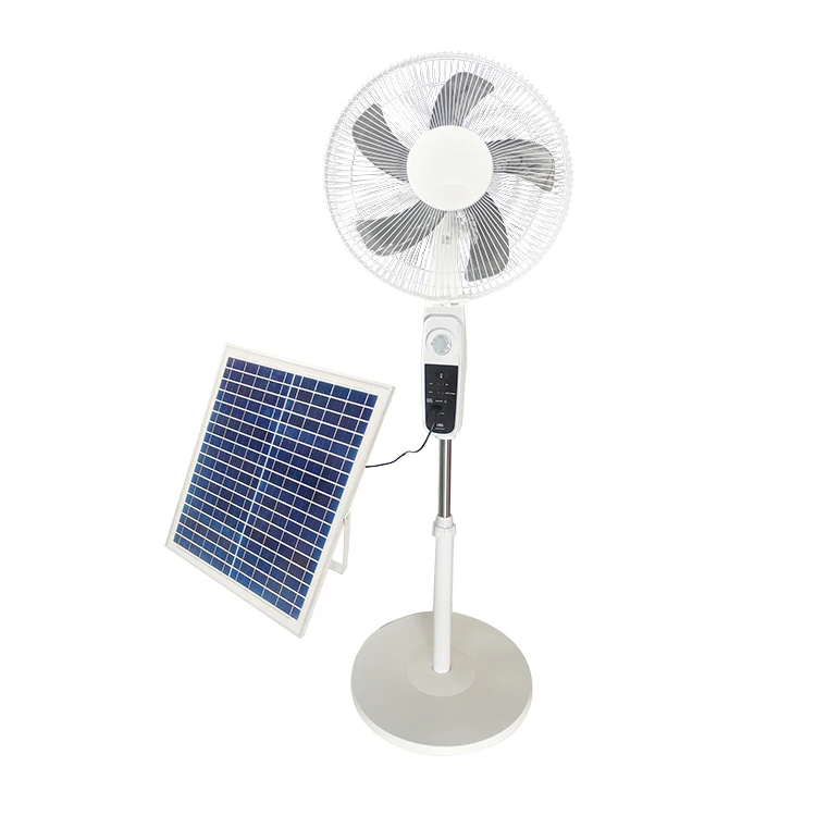 Large capacity battery 5 fan blades Solar Charging Fan solar electric fan charging solar fan with solar panel