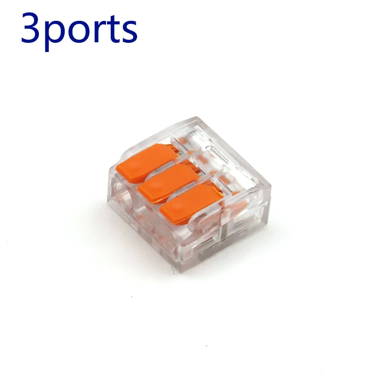 Pack of 10 Transparent Quick-Connect Wire Terminals with Multi-Port Options
