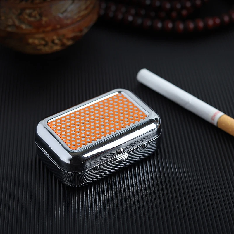 Ashtray with Lockable Lid Portable Metal Desktop Ash Case Outdoor Pocket Ashtray portable ashtray cigarettes ashtray metal ashtray