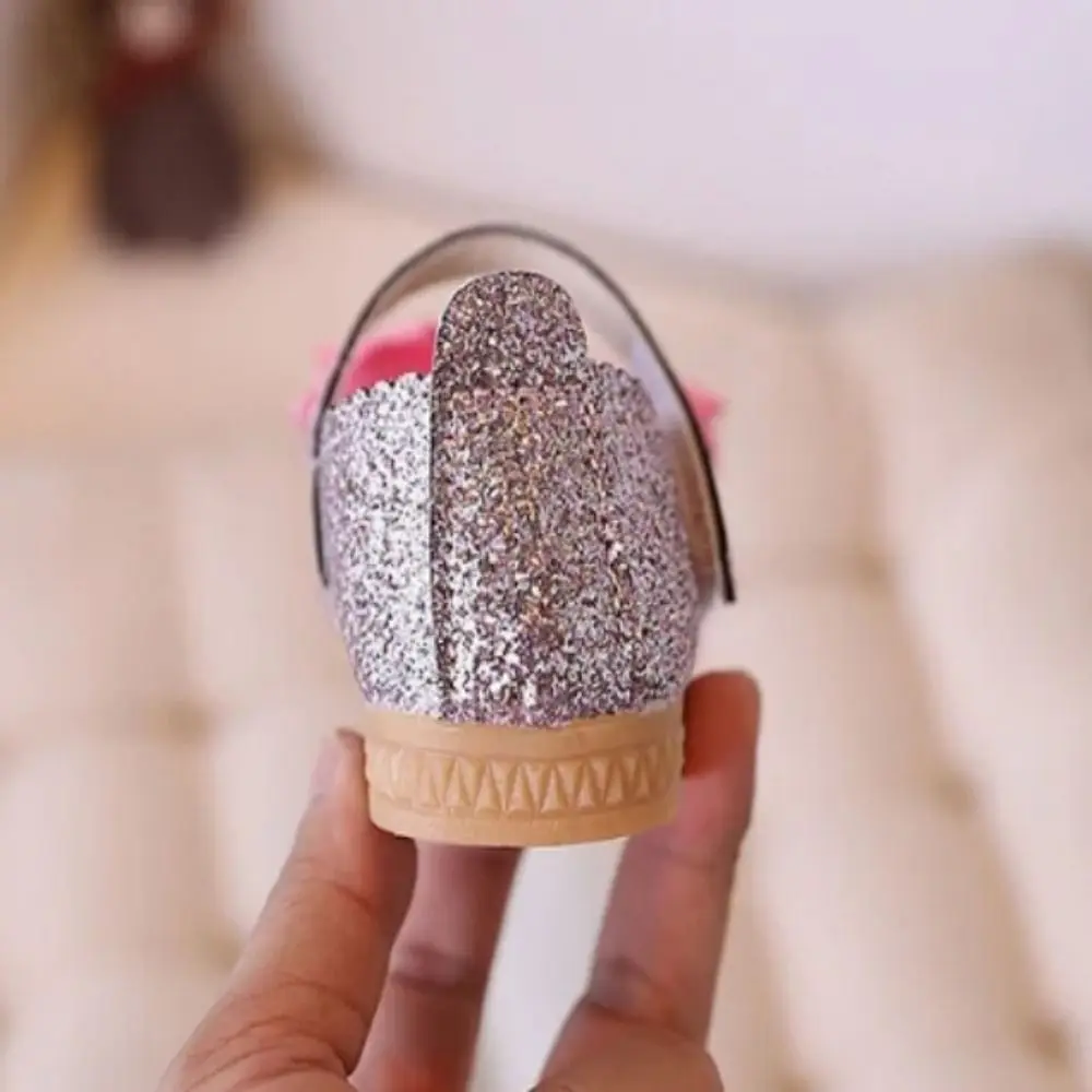 Sweet Glitter Princess Dress Shoes Soft Bottom Non-slip Leather Shoes Breathable Bright Dance Party Shoes Girls