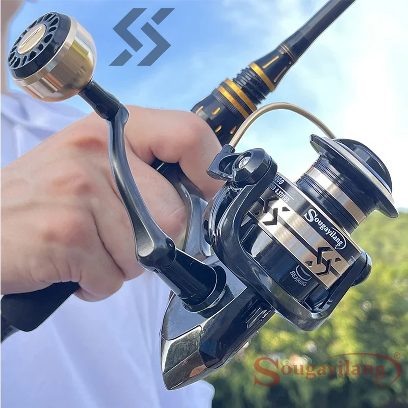 Sougayilang 1000-4000 Spinning Fishing Reel 5.2:1 Gear Ratio Max Drag 22LB  Fishing Reel with Free Spool Gift for Carp Fishing