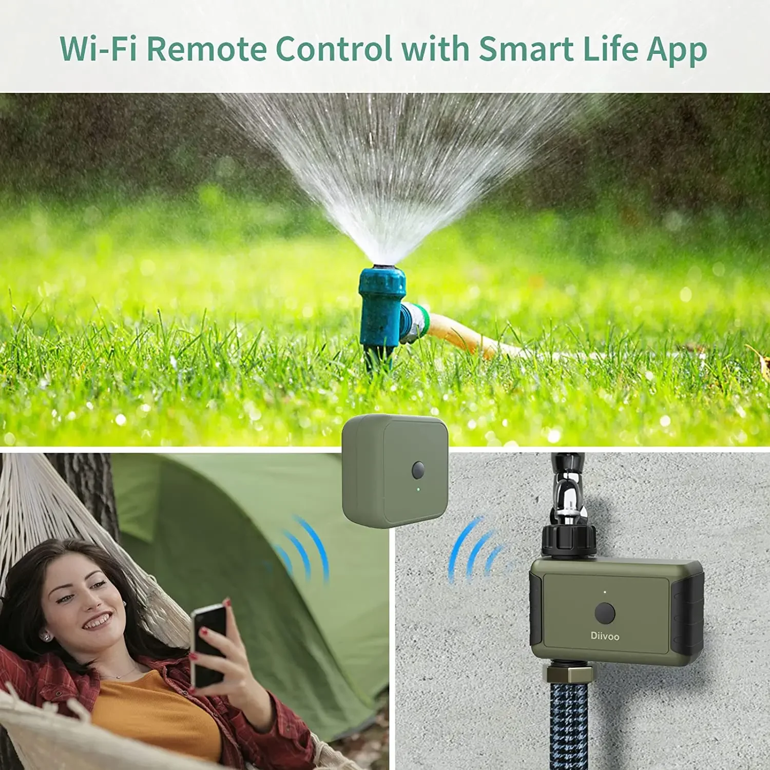 Diivoo WiFi Smart Irrigation Garden Water Timer Automatic Irrigation Programmer Water Valve Garden Automatic Watering System 2