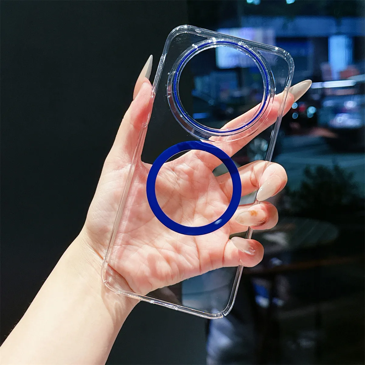 Ultra-Thin Transparent Magnetic Acrylic Case with Wireless Charging Support